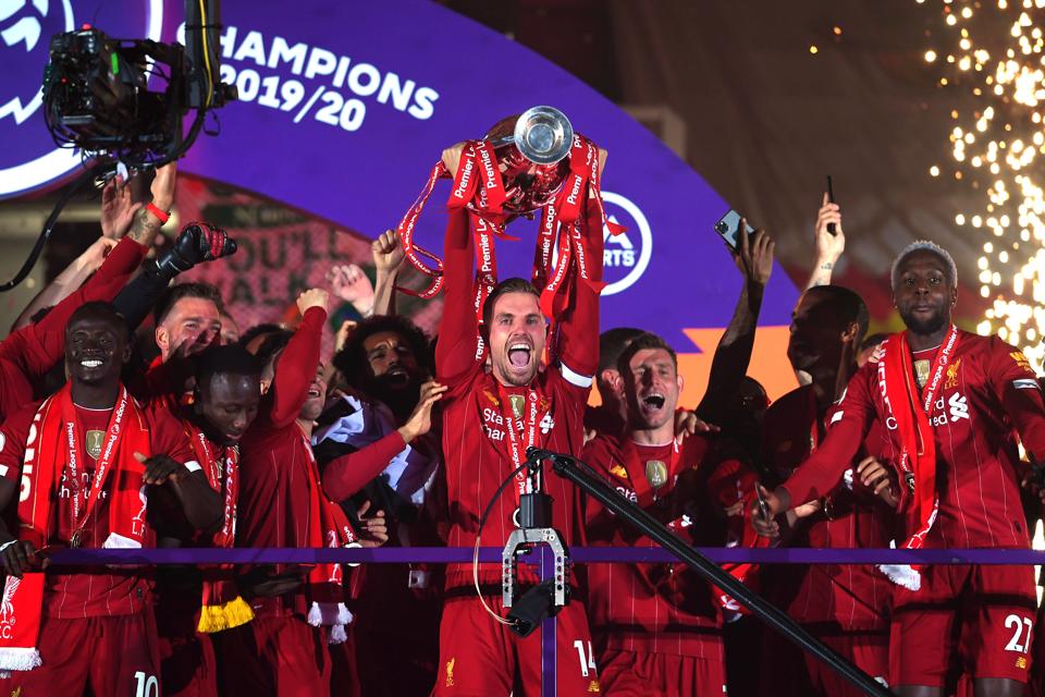 Liverpool Lift Premier League Trophy After Goal Filled Anfield Finale