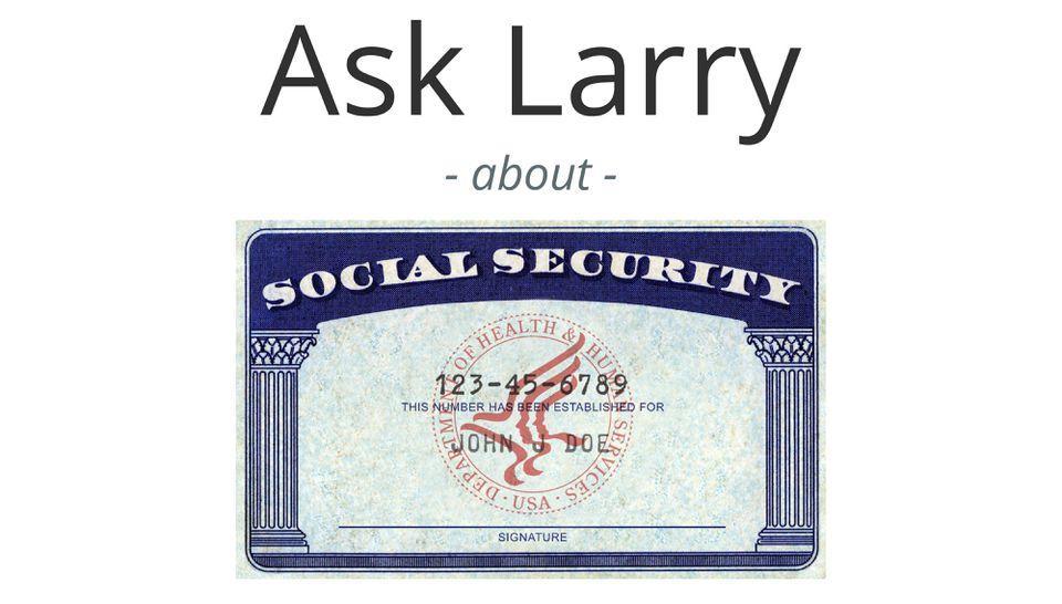 Ask Larry logo with a generic Social Security card.