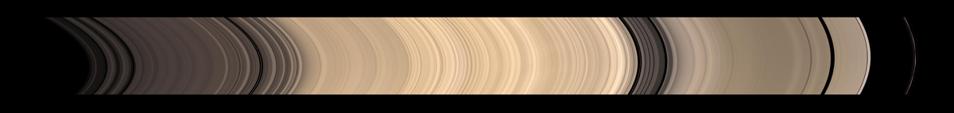 The main ring structure of Saturn as viewed by Cassini in 2008.