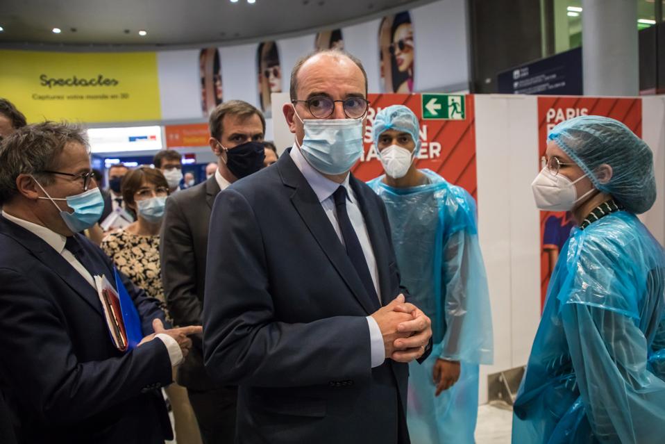 French Prime Minister Jean Castex at a COVID-19 testing unit