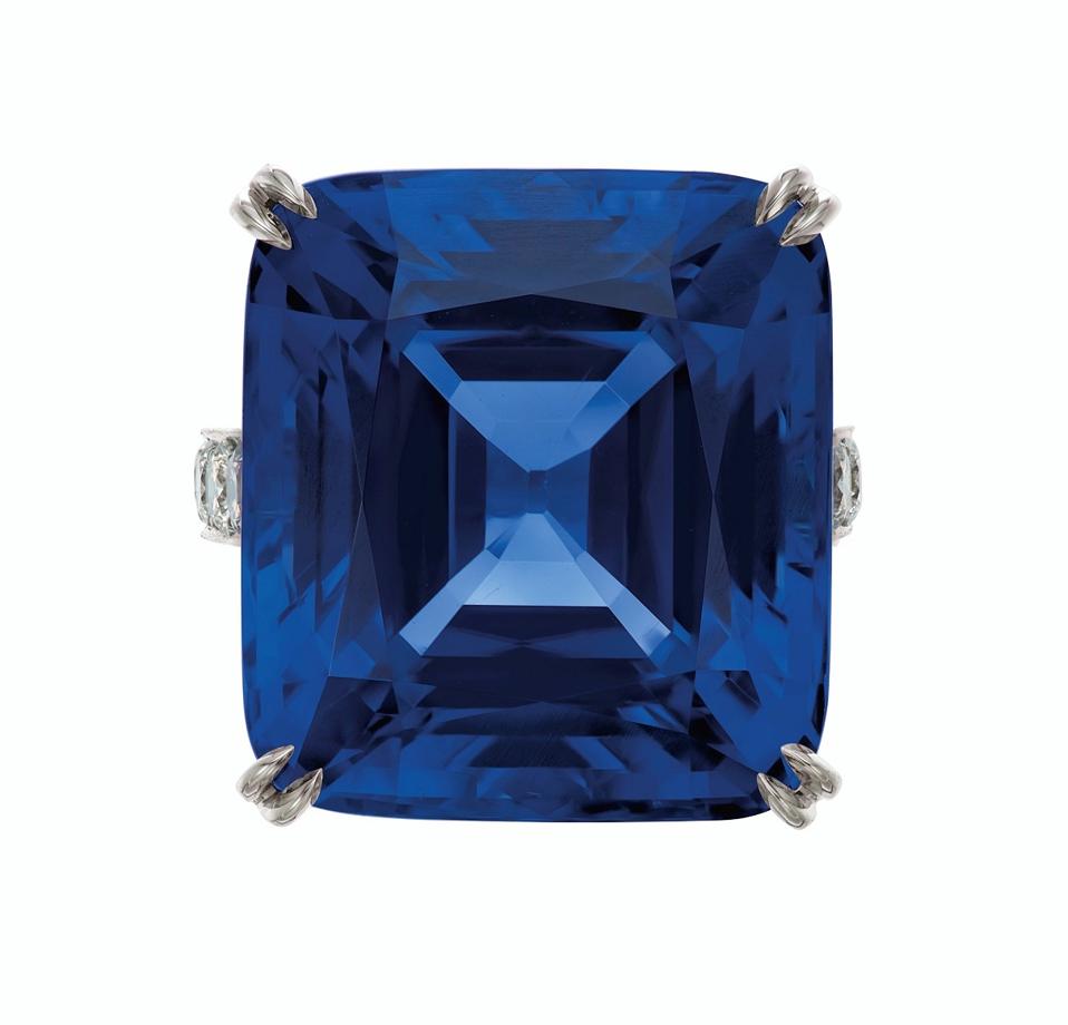 53.48-carat cushion mixed-cut unheated Ceylon sapphire with an estimate of $500,000 - $700,000 CHRISTIE'S