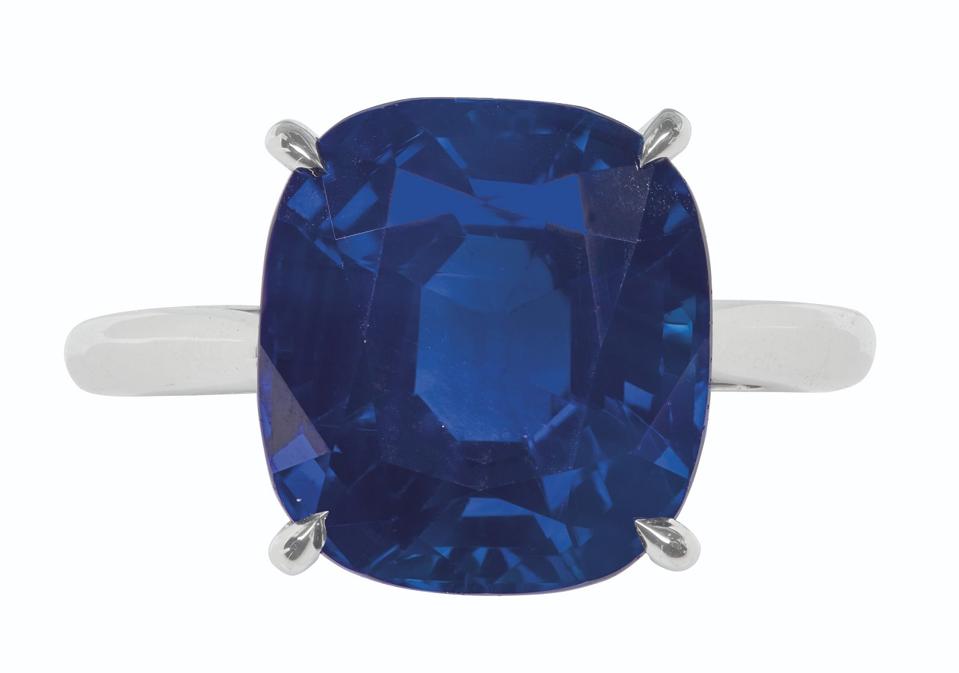 8.54-carat cushion mixed-cut unheated Kashmir sapphire with an estimate of $400,000 - $500,000 CHRISTIE'S