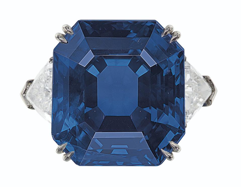 42.45-carat rectangular-cut unheated Burmese sapphire with an estimate of $350,000 – $550,000 CHRISTIE'S