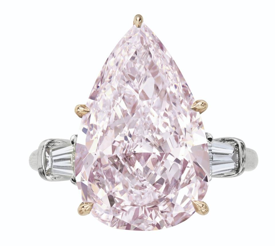 7.65-carat VS2, fancy light purplish pink pear diamond with an estimate of $400,000 - $600,000 CHRISTIE'S