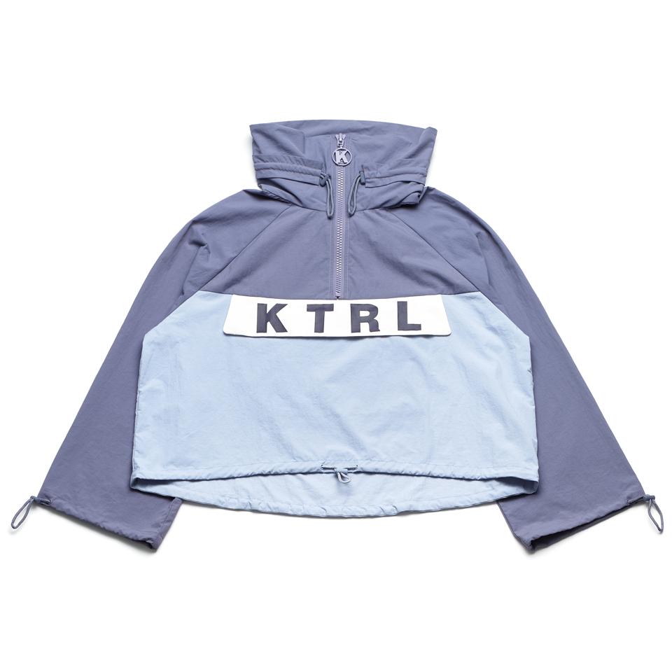 Kontroll Button Half Zip Anorak in Azure Lilac  
