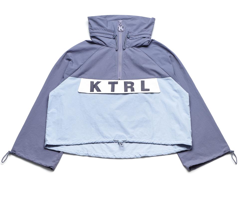 Kontroll Button Half Zip Anorak in Azure Lilac