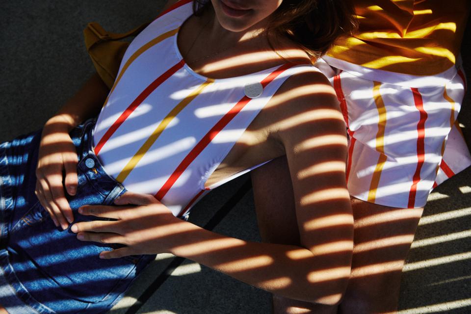 Swimwear created with McDonald's straws and marine plastics