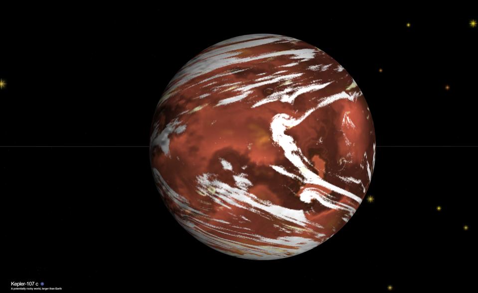 NASA's exoplanet visualization of the world Kepler-107c.