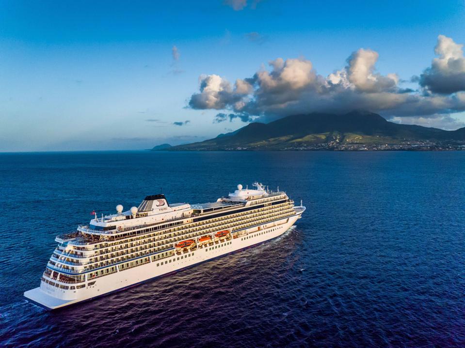 A cruise ship at sea