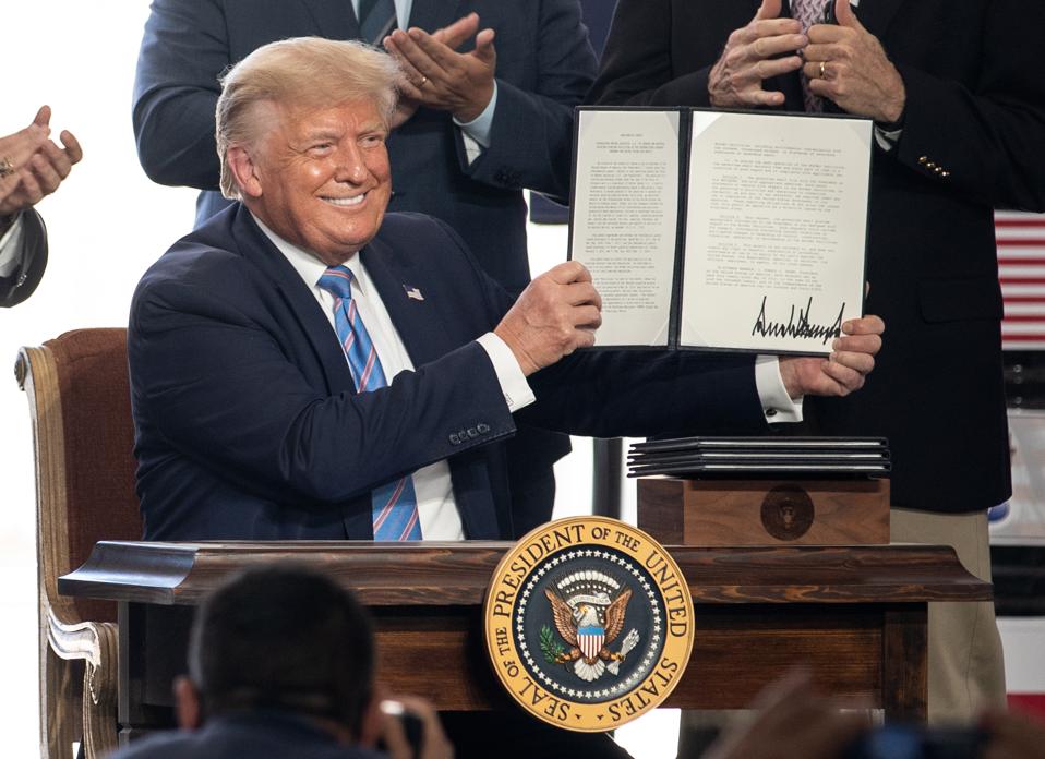 President Trump Speaks At Double Eagle Energy Rig In Midland, Texas