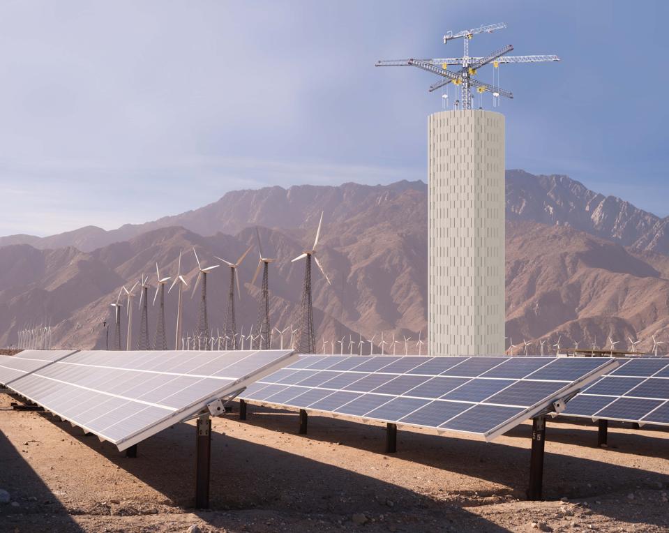 Artist's conception of an Energy Vault facility.