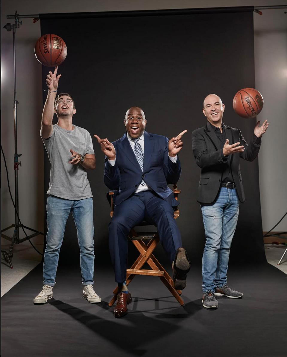 Garrett Greller, Magic Johnson & Bruno Schiavi (L-R)