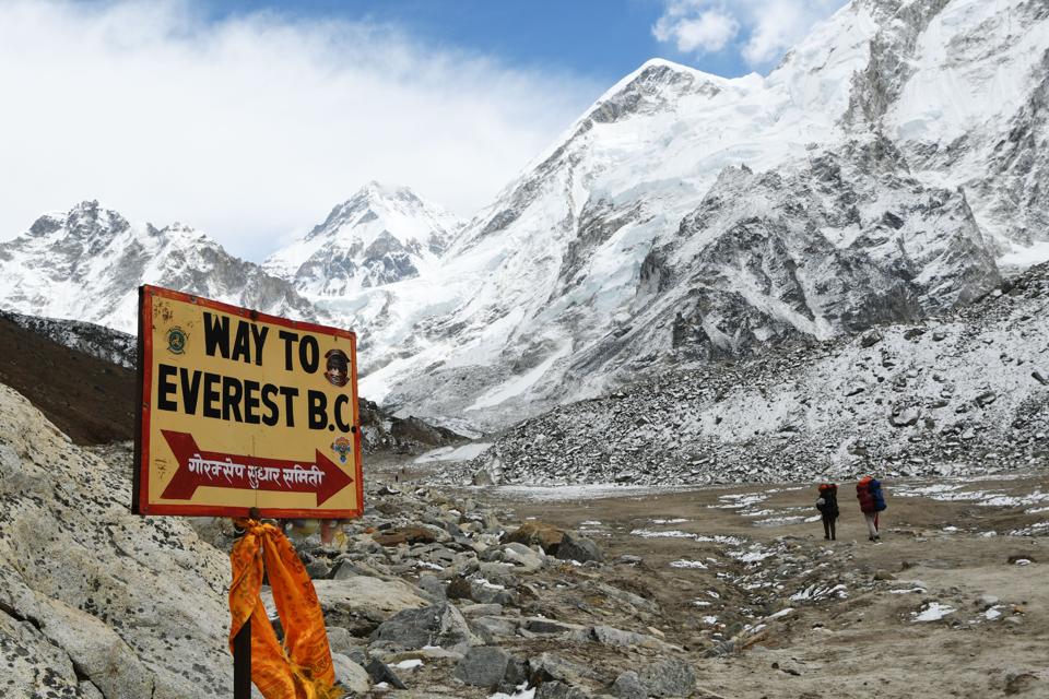 sign in the mountains in Nepal