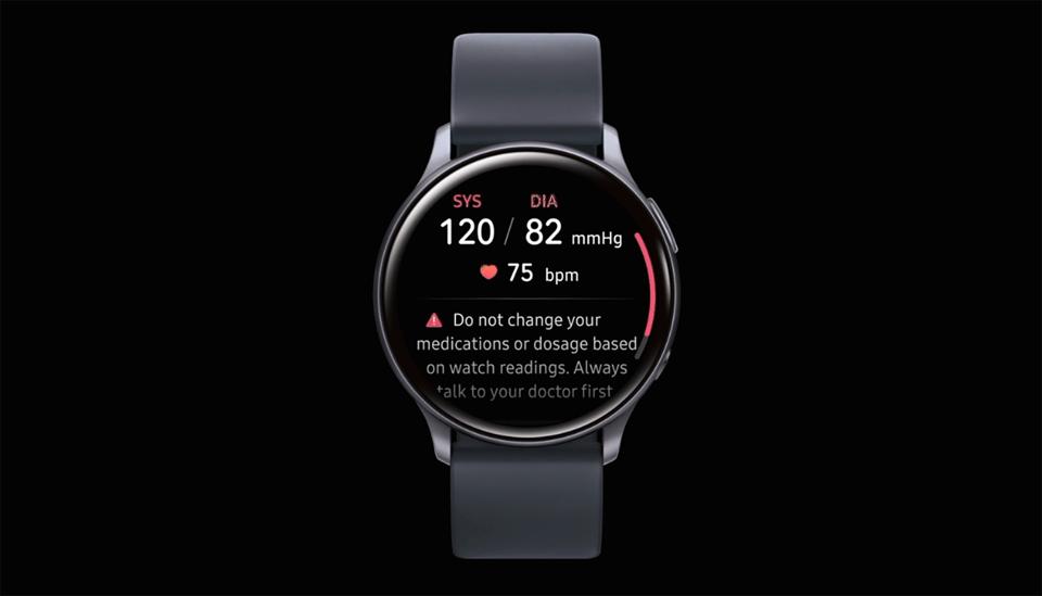 The Galaxy Watch Active 2's blood pressure application.