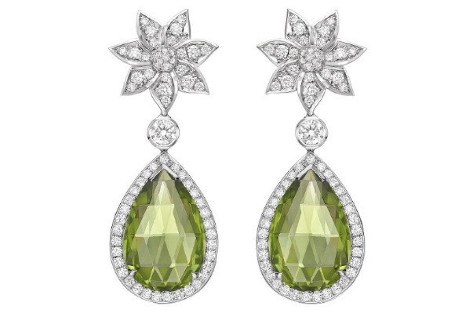 Celebrate Peridot, An August Birthstone, With These Beautiful Pieces Of Peridot Jewelry 14 Theo Fennell earrings in 18K white gold with diamond and peridot, $35,300, theofennell.com