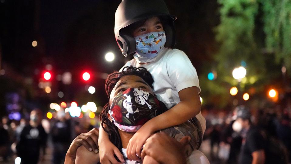 Photos: Violence Subsides After Feds Exit Portland Protests 2 DHS Makes Deal With Oregon Governor To Withdraw Federal Agents From Portland