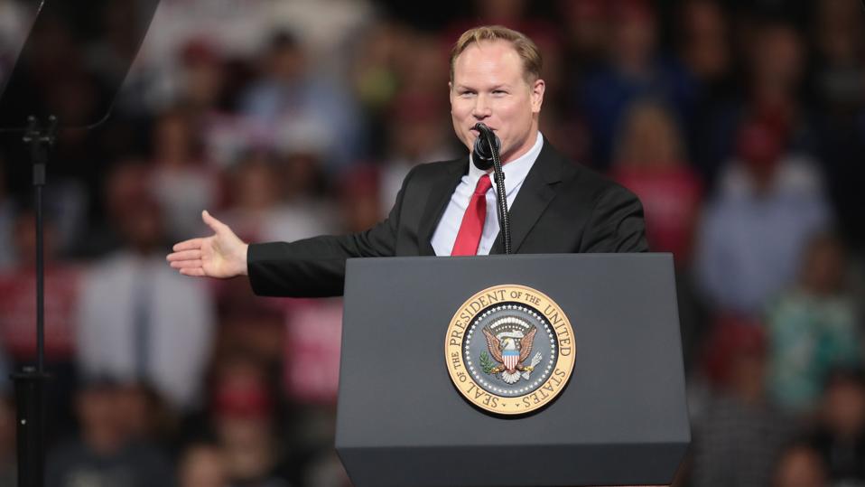 President Trump Holds Rally In Topeka, Kansas