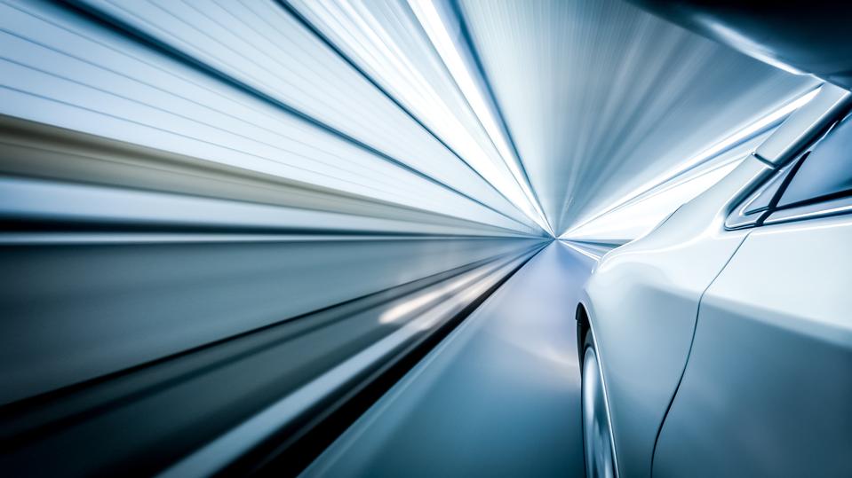 Cropped Image Of Car In Tunnel