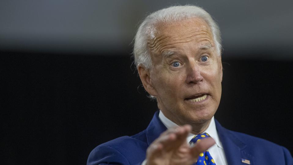 Presidential Candidate Joe Biden Makes Economic Address In Wilmington, Delaware