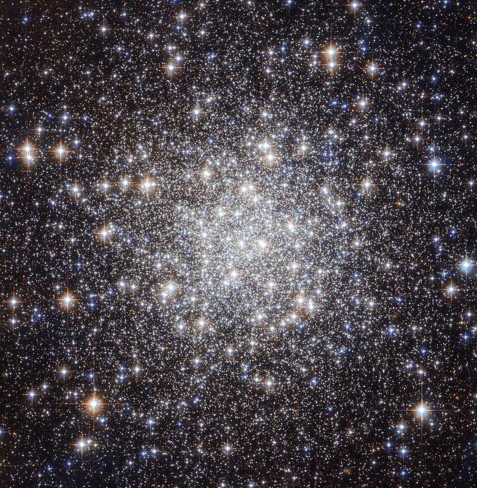 The central core of the globular cluster, Messier 56, as revealed by Hubble.