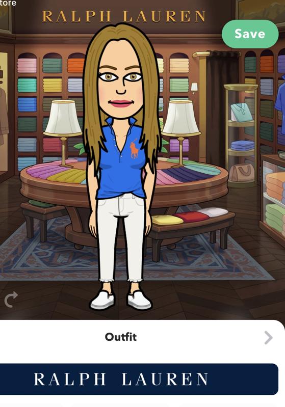 avatar of woman trying on clothes on snapchat