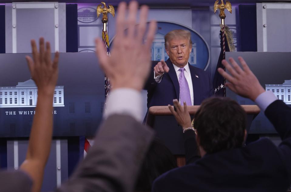 President Trump Holds News Conference In The White House Briefing Room