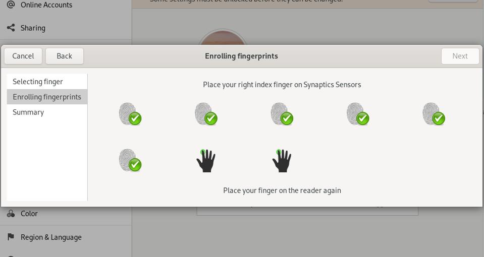 Fingerprint registration on Fedora 32 was a piece of cake, and using it as your credentials in Terminal is awesome.