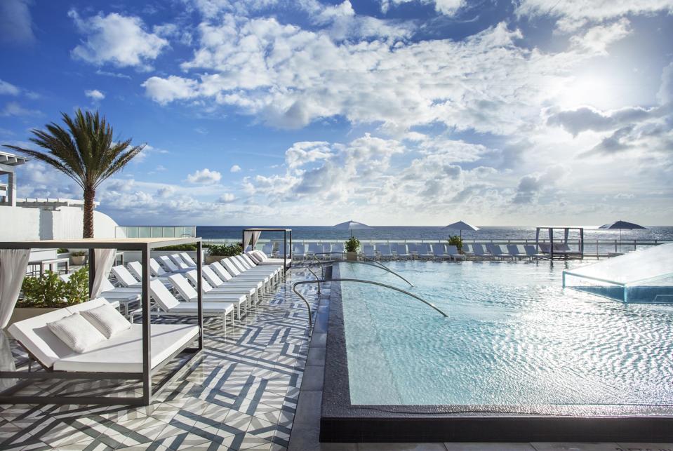 The pool with an ocean view at W Fort Lauderdale.