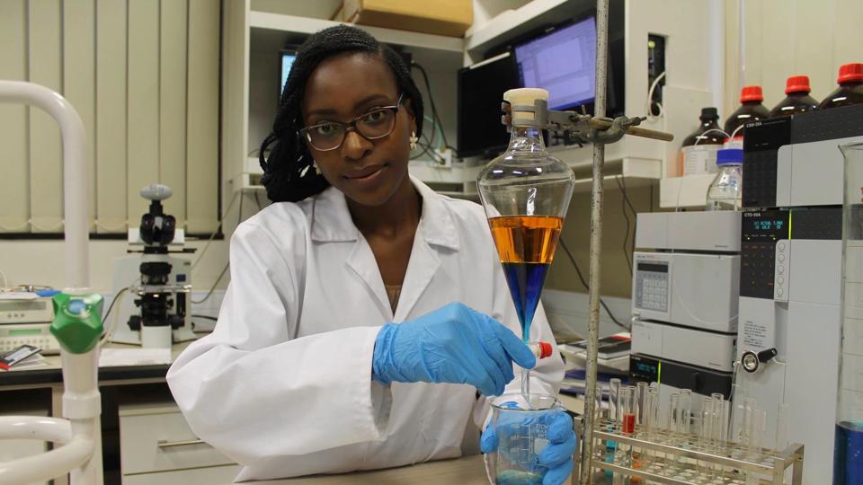 Emmie Chiyindiko, 26, chemistry Ph.D. student at South Africa's University of Free State,