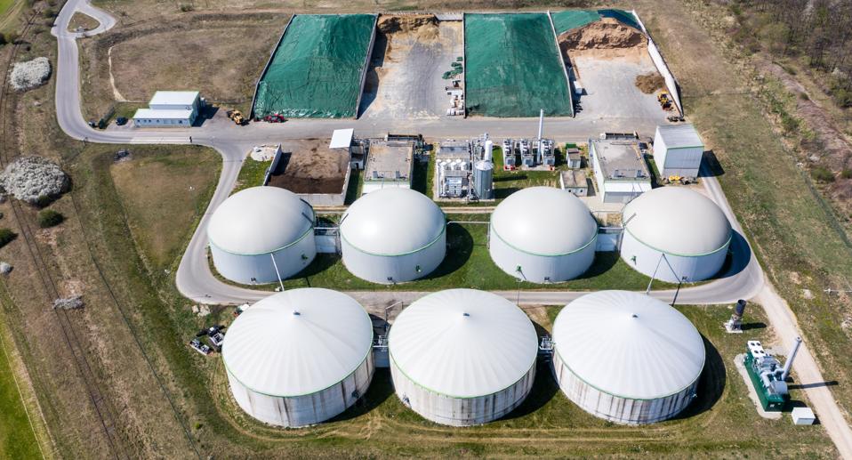 Biogas plant before solar park