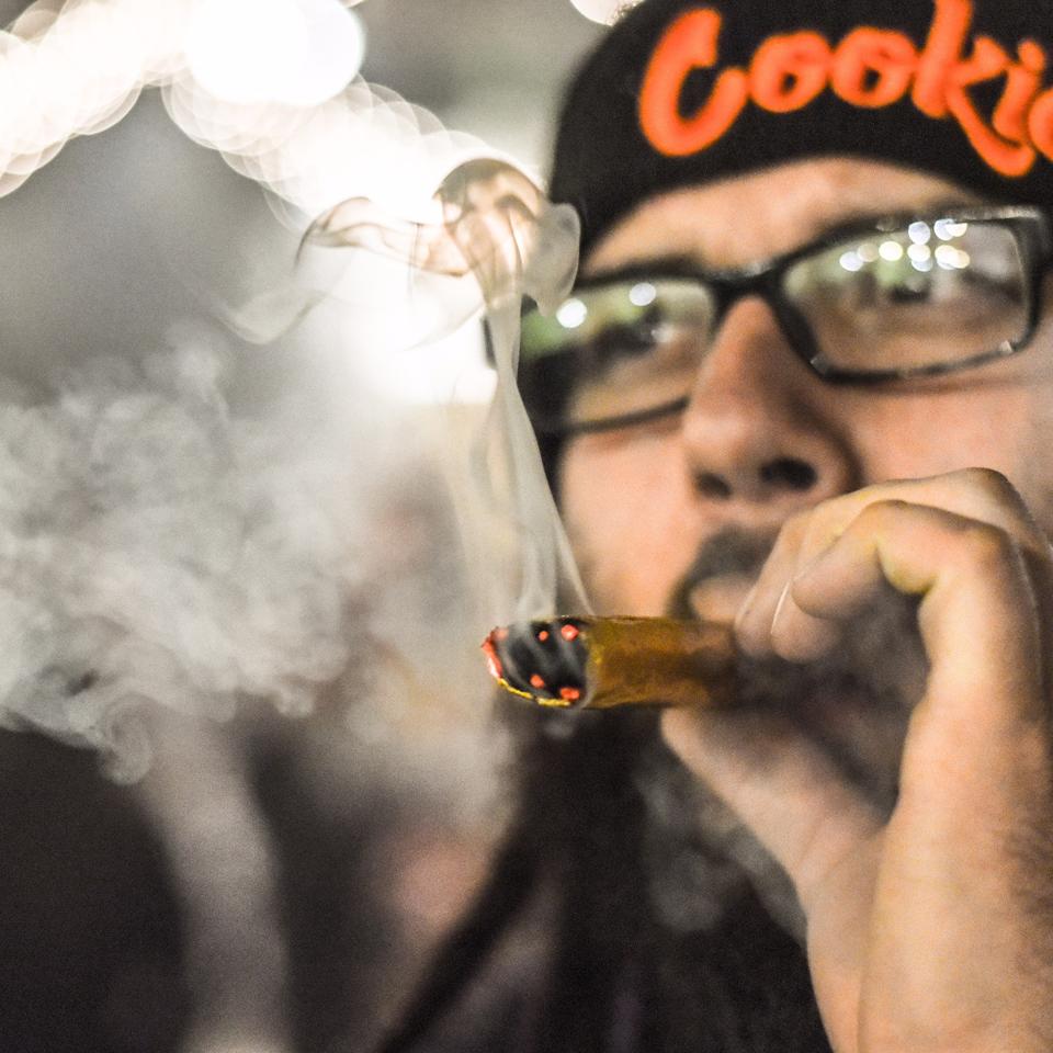 Johnny smoking a cannagar