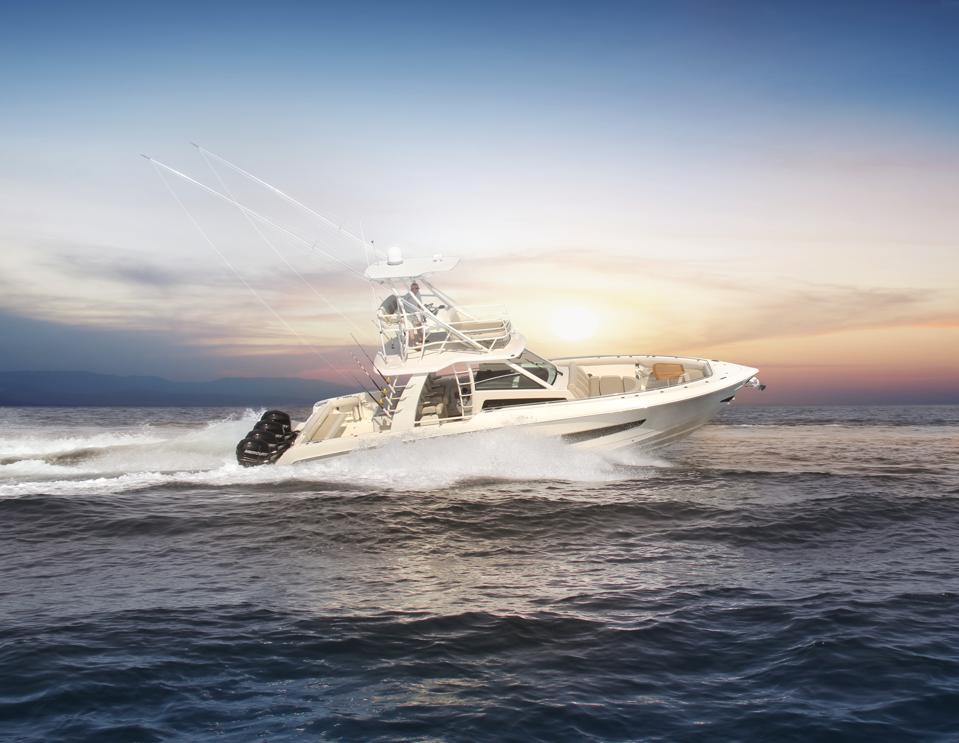 Boston Whaler boat at sea.
