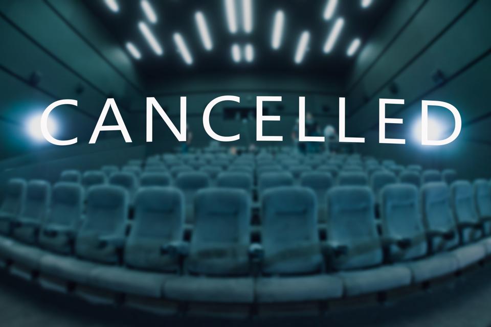 Event cancelled concept. CANCELLED concert background. CANCELLED festival. COVID-19 quarantine. Event cancellation. Cancel concept. Meeting cancelled. Fish eye effect