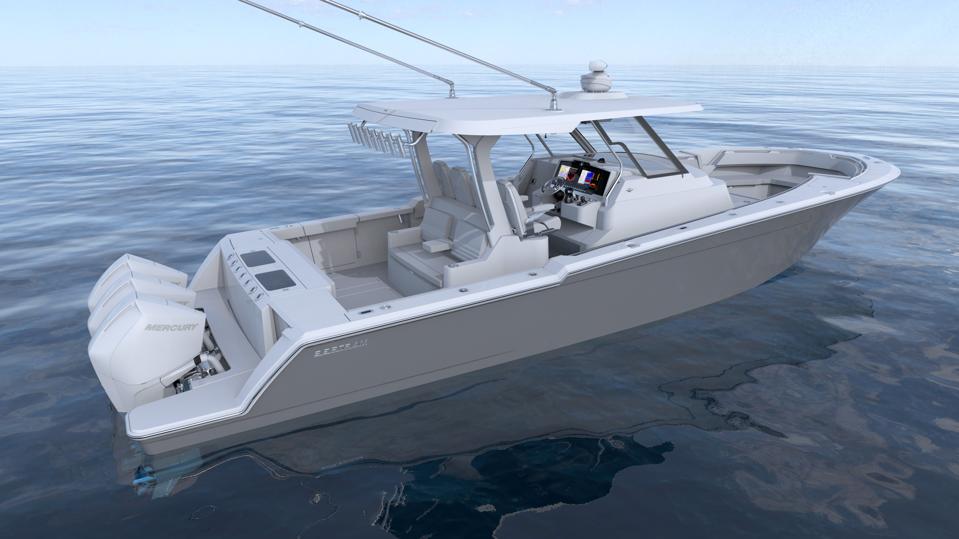 Rendering of new Bertram39CC boat