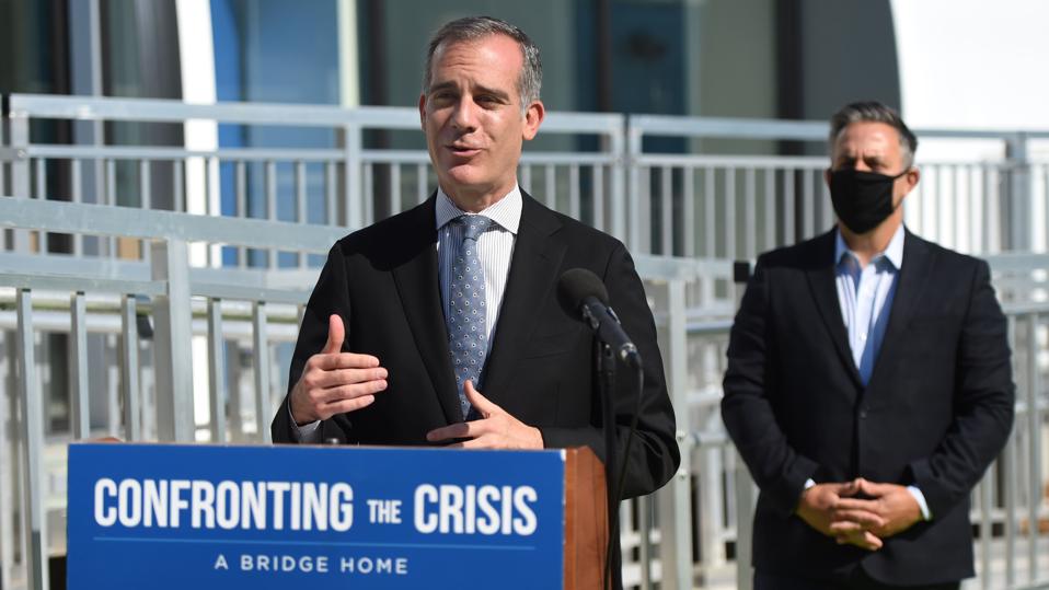The city of Los Angeles opens the 16th Bridge Home shelter to house 100 adults experiencing homelessness