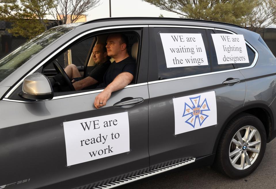 Las Vegas Entertainment Workers Hold Drive And March Event To Support Industry Decimated By COVID-19