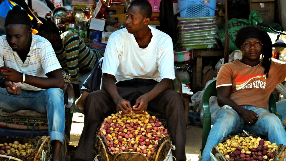 A market in Kaolack, a rural part of Senegal, where Dieng was born and raised.