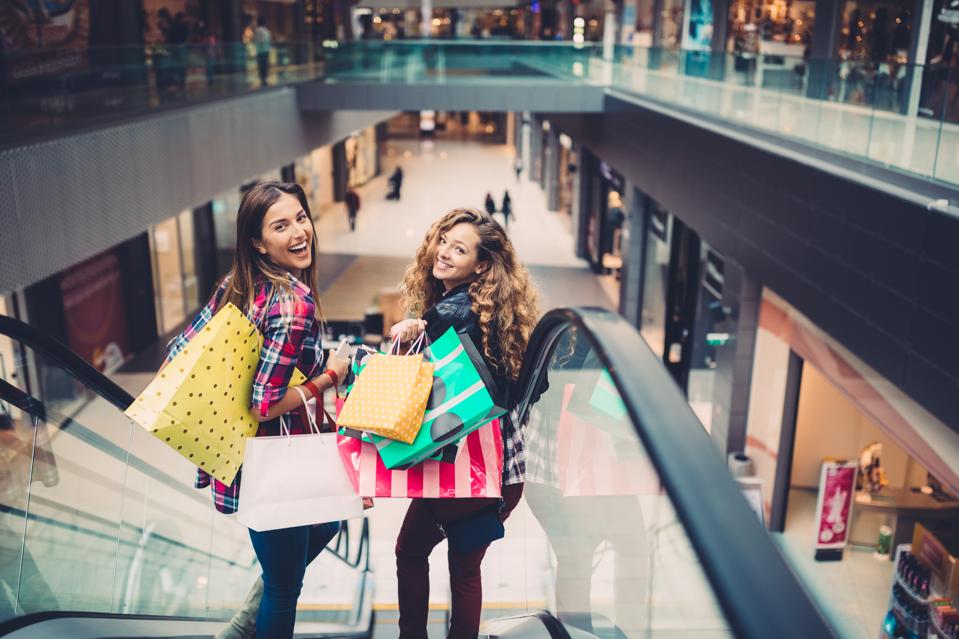 Friends in the shopping mall