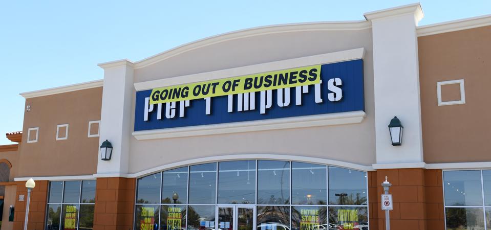 A ″Going Out of Business″ sign hangs outside a Pier 1 Imports store on August 9, 2020 in Las Vegas, Nevada.