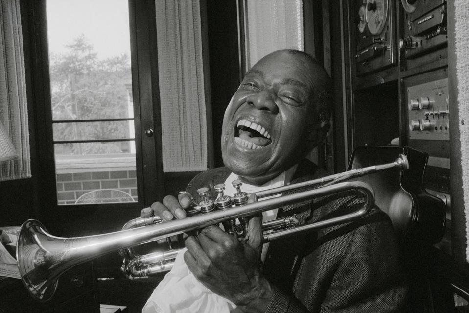 Louis Armstrong with His Trumpet