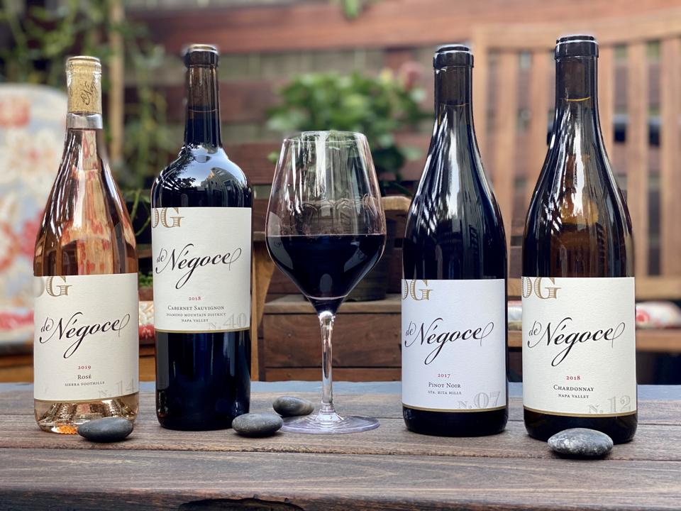 Bottles of de Négoce wines.