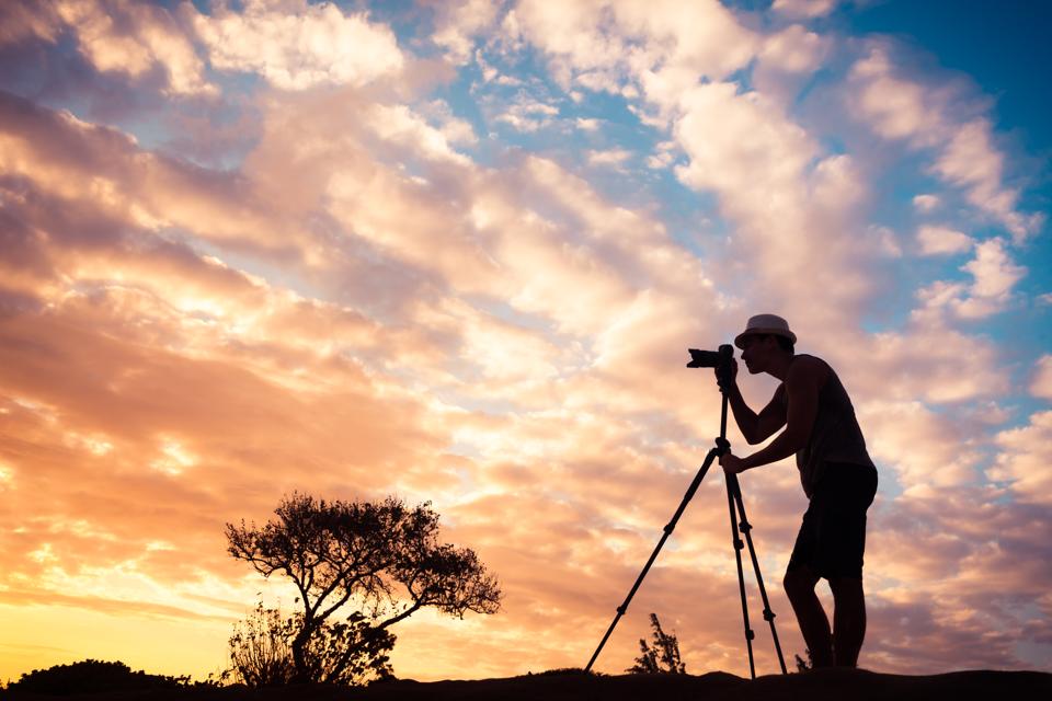Male photographer outdoors