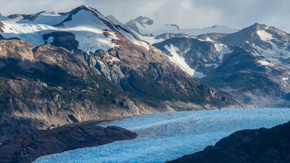 The Grey Glacier and Lago Grey in Torres del Paine National Park. a UNESCO World Biosphere Reserve in Chile in the Patagonia region of South America.