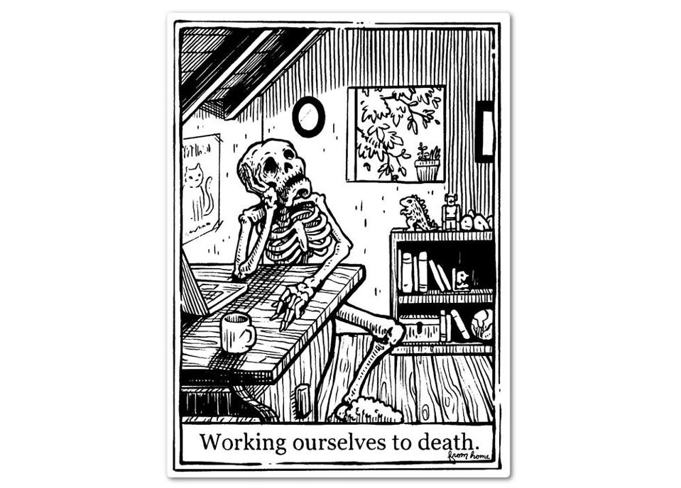 Work to live to work to live to work to live to work without ever stepping foot outside your domicile. Matte, laminated, vinyl sticker