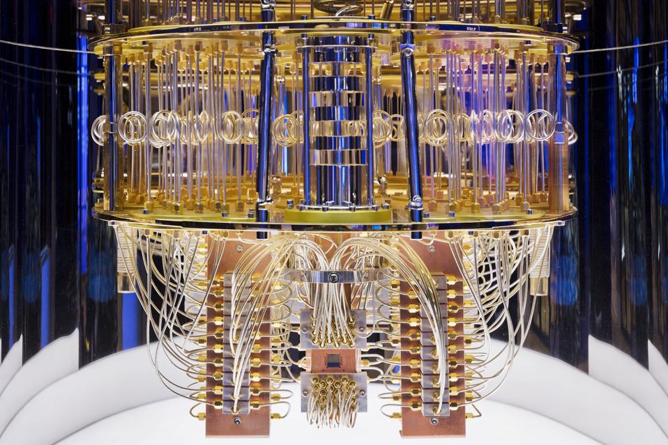 Image of the interior of IBM's Quantum Computer