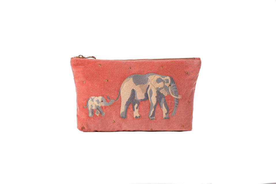 Elizabeth Scarlett pouch for World Elephant Day