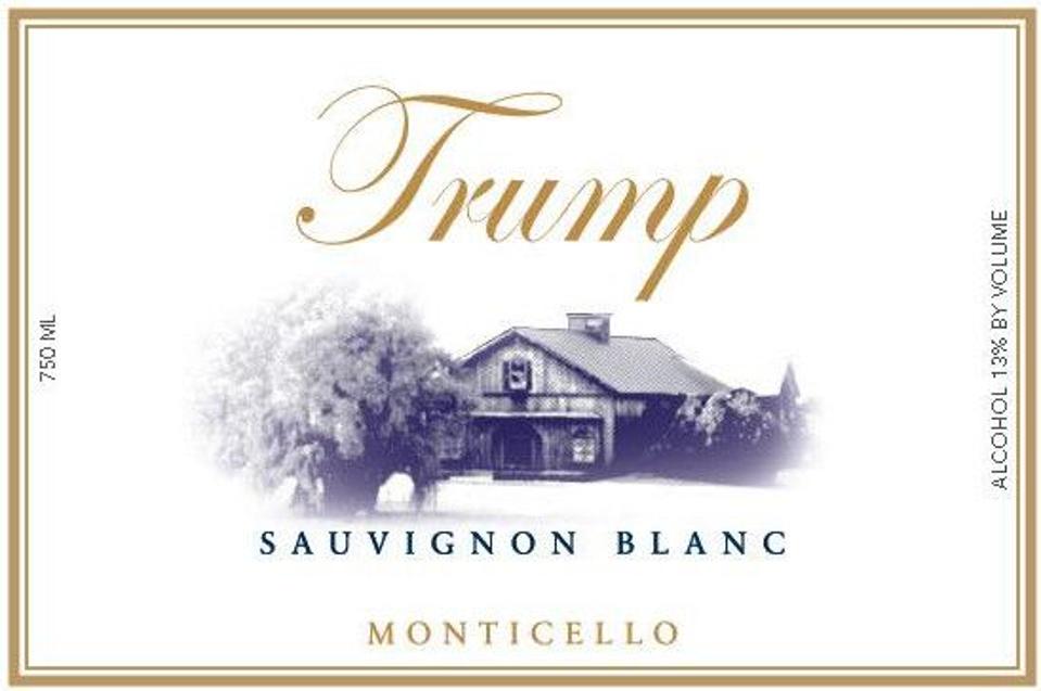 A label of Trump winery sauvignon blanc from the 2013 vintage