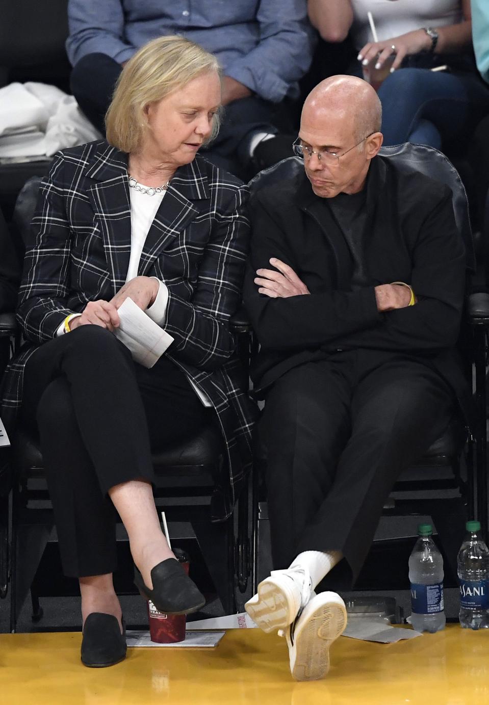 Meg Whitman, former CEO of eBay and former Republican nominee for Governor in California, sits alongside Jeffrey Katzenberg, the Founder of Quibi.