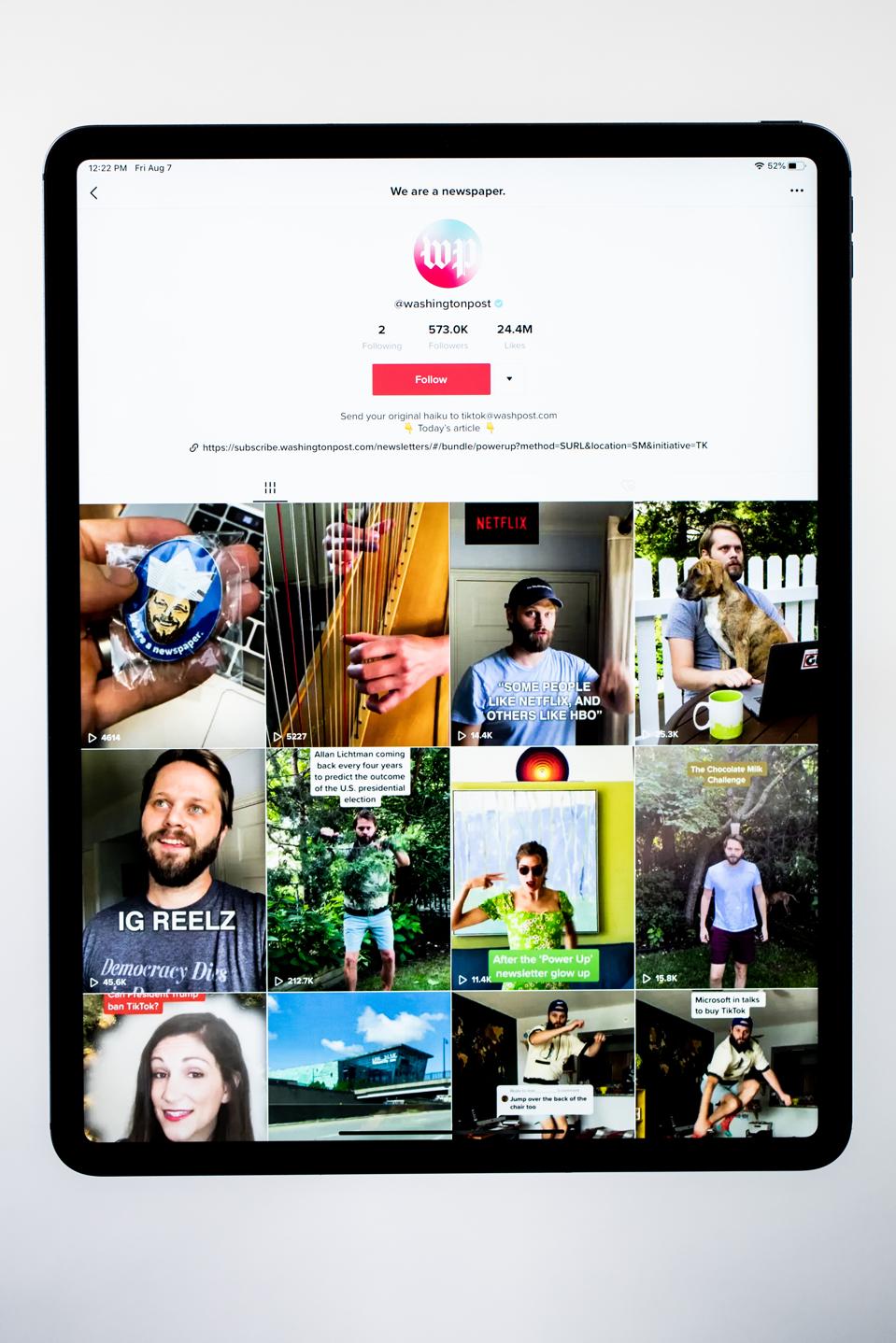 TikTok provides a range of videos made by its users.