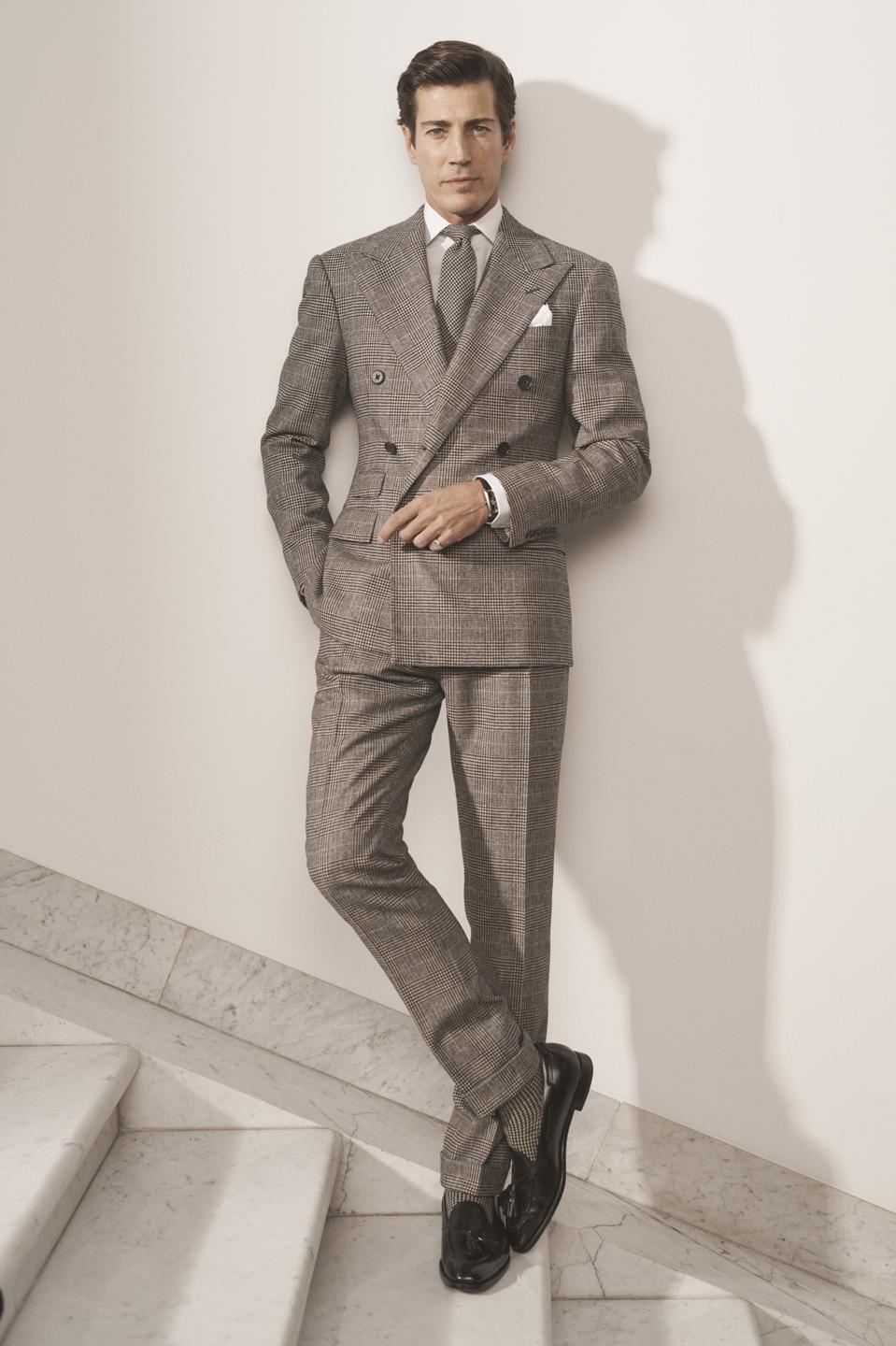 Ralph Lauren: Ralph Lauren double breasted suit in glen plaid